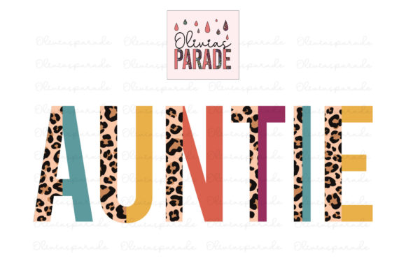 Auntie Leopard Print Rainbow Sublimation Design