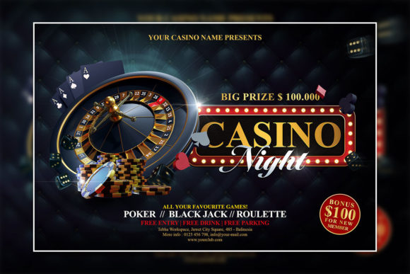 Black Style Casino Royal Poster Template for Premium Events