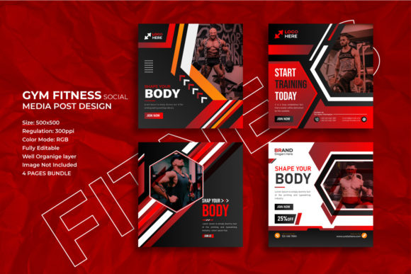Fitness GYM Social Media Design: Professional Templates for Gyms