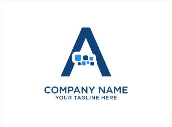 Letter A Digital Logo Design Template